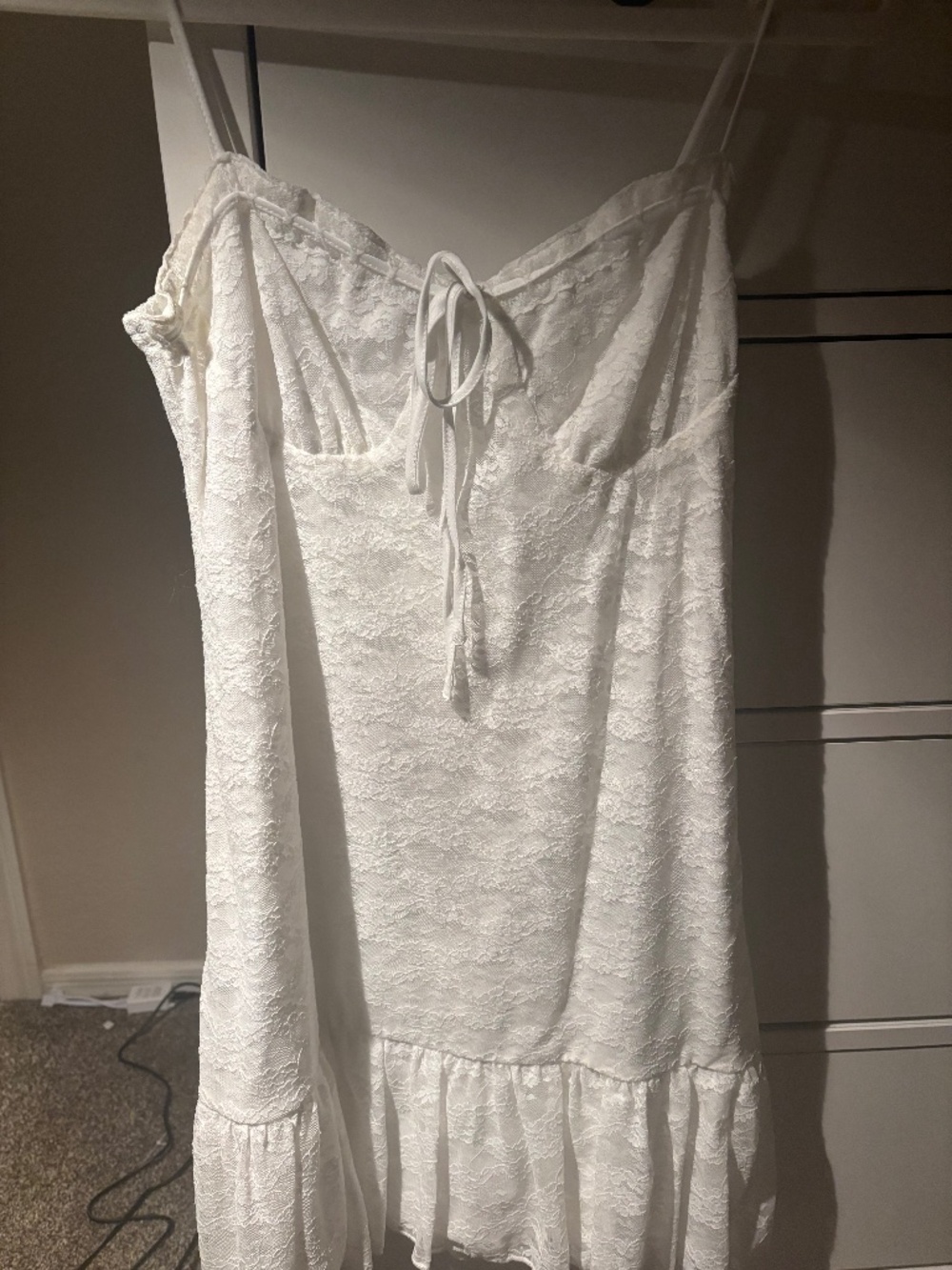 white dress lacey short